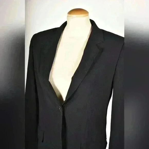 MAX MARA Navy Blue Stretch Unlined Merino  Wool Blazer Jacket 36EU 4US Italy - Picture 5 of 11